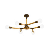 Modern Wooden Molecular Chandelier - 3/6/9 Lights, Black/White, Bare Bulb Design